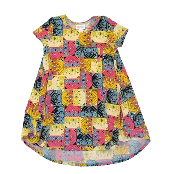 LulaRoe Other - LulaRoe Girls Yellow | Pink | Black Dress size: 4T